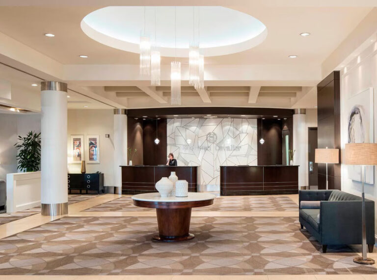 Lobby at the Sheraton Hotel